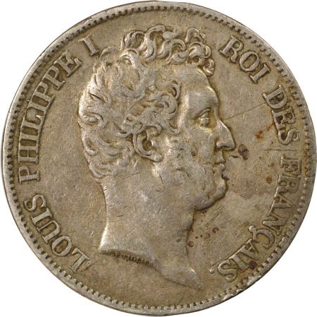 France Louis Philippe I - 5 Francs Argent, Tr. en creux - 1831 K Bordeaux