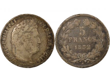 France Louis Philippe I - 5 Francs Argent, Tr. en relief - 1832 I Limoges