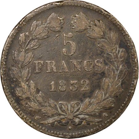 France Louis Philippe I - 5 Francs Argent, Tr. en relief - 1832 I Limoges