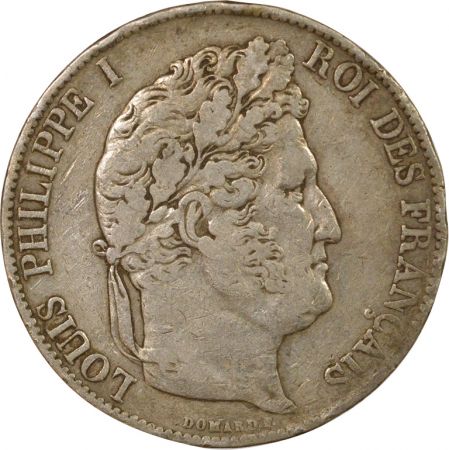 France Louis Philippe I - 5 Francs Argent, Tr. en relief - 1845 K Bordeaux