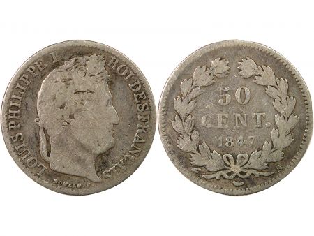 France Louis Philippe I - 50 Centimes Argent - 1847 A Paris