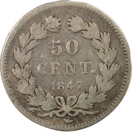 France Louis Philippe I - 50 Centimes Argent - 1847 A Paris