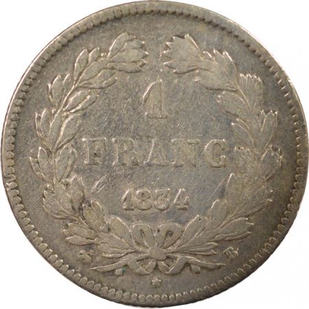 France Louis Philippe I - Franc Argent - 1834 B Rouen