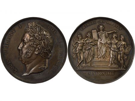 France Louis Philippe I - Médaille Argent, Chambre des Députés - 1846