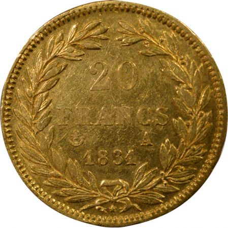 France Louis Philippe Ier - 20 Francs Or, tranche en creux - 1831 A Paris