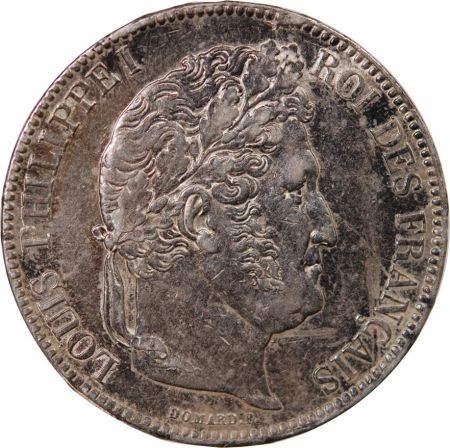 France Louis Philippe Ier - 5 Francs Argent 1837 A Paris \ Type Domard, Tr Relief\ 