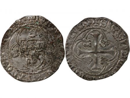 France LOUIS XI - BLANC A LA COURONNE 1461 / 1483 SAINT POURCAIN