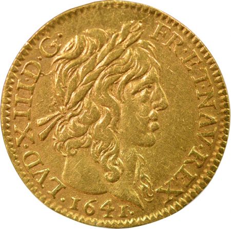 France Louis XIII - 1/2 Louis d\'Or, à la Mèche Longue - 1641 A Paris