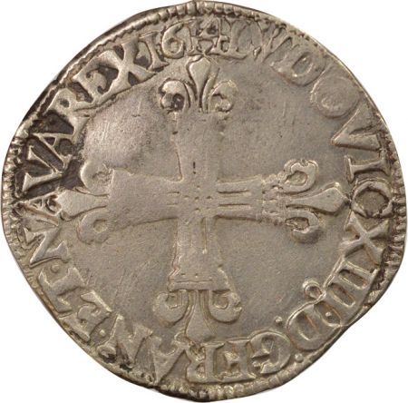 France Louis XIII - 1/4 Ecu Argent, à la Croix fleurdelisée - 1614 9 Rennes