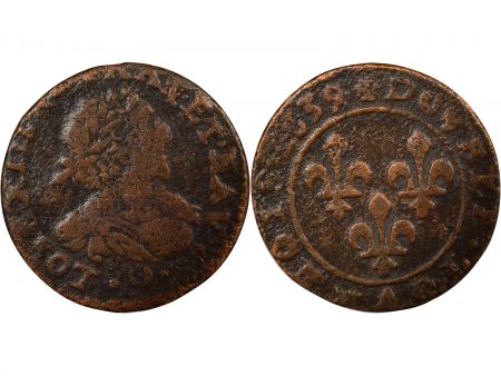 France Louis XIII - Double Tournois - 1639 Loire/Rhône