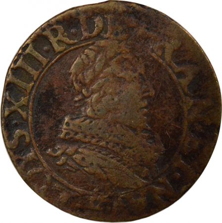 France Louis XIII - Double Tournois, 1er Type - 1633 E Tours