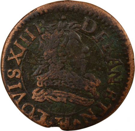 France Louis XIII - Double Tournois, Type 1 - 1632 H La Rochelle