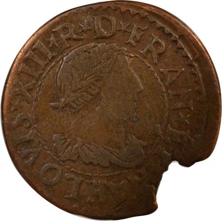 France Louis XIII - Double Tournois, Type 15 - 1640 H La Rochelle