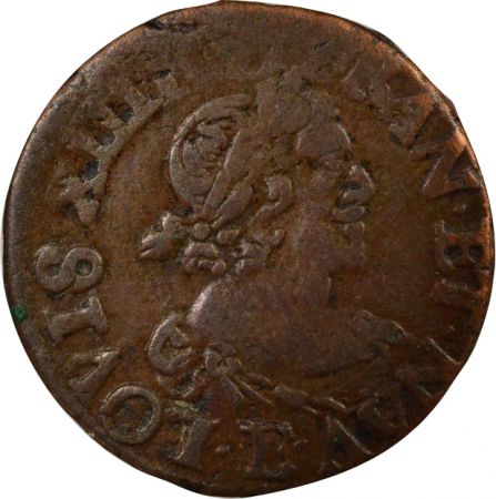 France Louis XIII - Double Tournois, Type 19 - 1639 E Tours