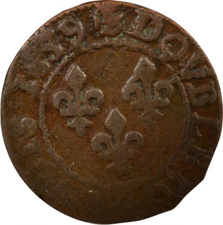 France Louis XIII - Double Tournois, Type 19 - 1639 E Tours