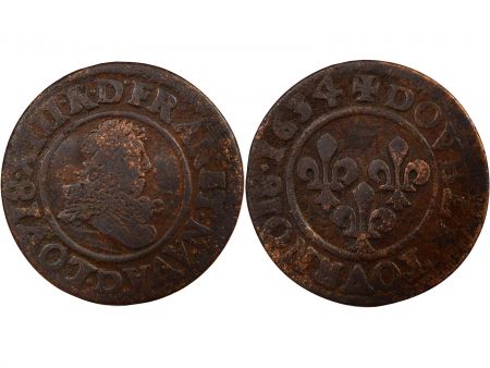 France Louis XIII - Double Tournois, Type 8 - 1634 D Lyon