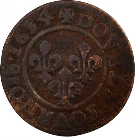 France Louis XIII - Double Tournois, Type 8 - 1634 D Lyon