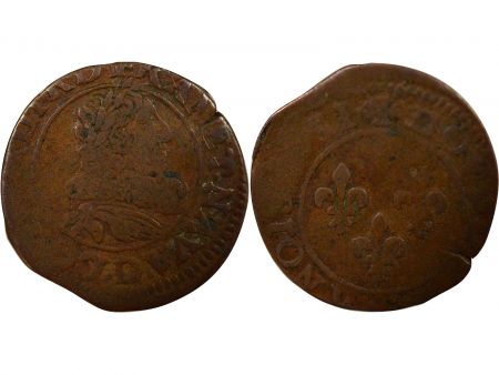 France Louis XIII - Double Tournois, Type 9 - 1631 D Lyon