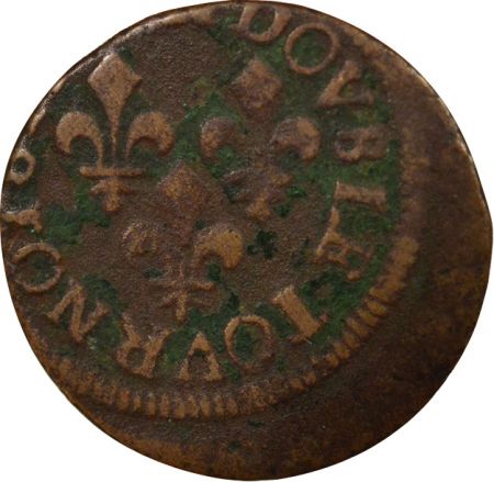 France Louis XIII - Double Tournois, Type de Warin, en Latin - 1642 / 1643 A Corbeil