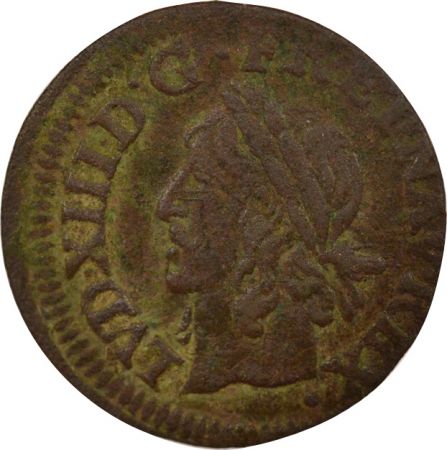 France Louis XIII - Double Tournois, Type de Warin, en Latin - 1643 A Corbeil