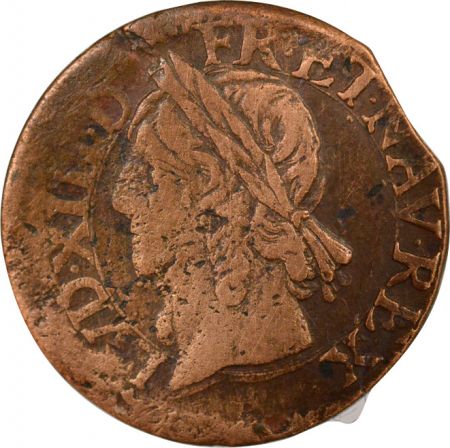 France Louis XIII - Double Tournois, Type de Warin, Latin - 1642 K Bordeaux