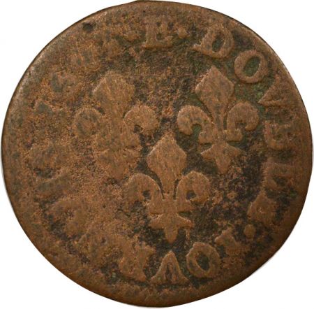 France Louis XIII - Double Tournois, Type de Warin, légende latine - 1643 E Tours