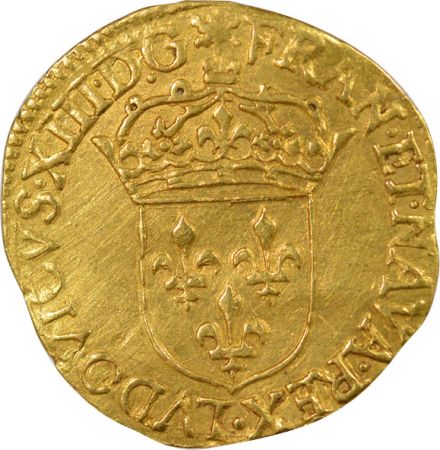 France Louis XIII - Ecu d\'Or au Soleil - 1636 B Rouen