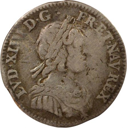 France Louis XIV - 1/12 Ecu Argent, à la Mèche Courte - 1643 A Paris Matignon