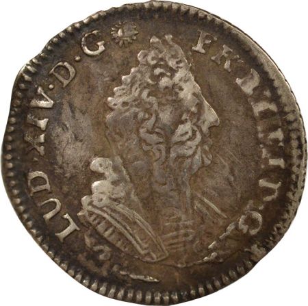 France Louis XIV - 1/12 Ecu Argent, aux Palmes - 1694 P Dijon, Réformé