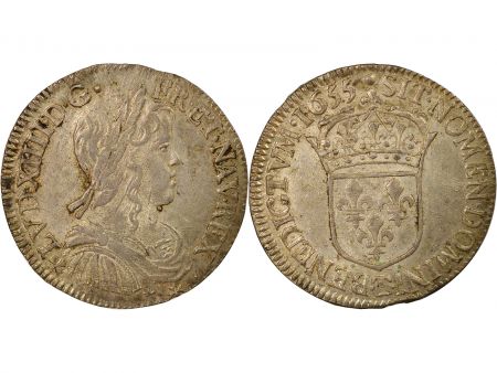 France Louis XIV - 1/2 Ecu Argent, à la Mèche Longue - 1655 T Nantes