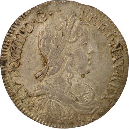 France Louis XIV - 1/2 Ecu Argent, à la Mèche Longue - 1655 T Nantes