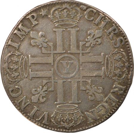 France Louis XIV - 1/2 Ecu Argent, aux Huit L - 1691 Y Bourges