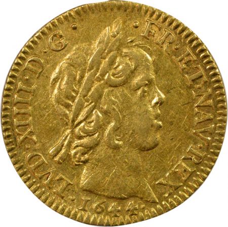 France Louis XIV - 1/2 Louis d\'Or, à la Mèche Courte - 1644 A Paris