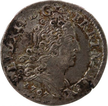 France LOUIS XIV - 10 SOLS AUX QUATRE COURONNES 1707 AA METZ