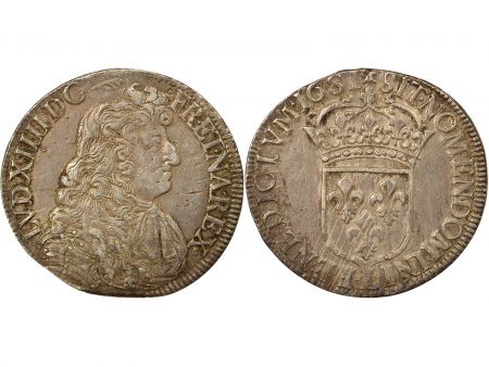 France Louis XIV - Ecu Argent, A la Cravate, 4e Buste - 1681 L Bayonne