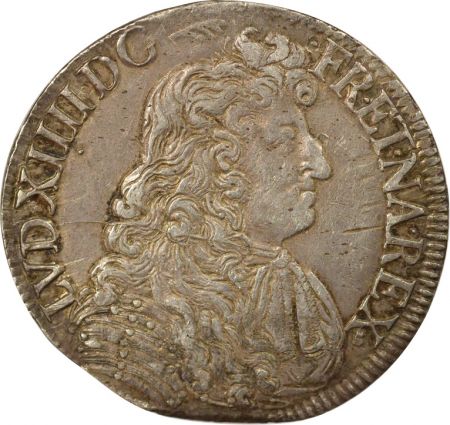 France Louis XIV - Ecu Argent, A la Cravate, 4e Buste - 1681 L Bayonne