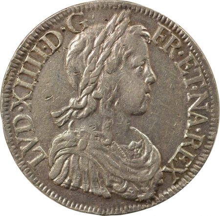 France Louis XIV - Ecu Argent, à la Mèche Longue - 1650 K Bordeaux