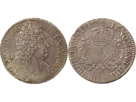 France Louis XIV - Ecu Argent, Aux Trois Couronnes - 1711 S Reims