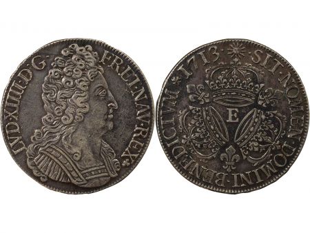 France Louis XIV - Ecu Argent, aux Trois Couronnes - 1713 E Tours