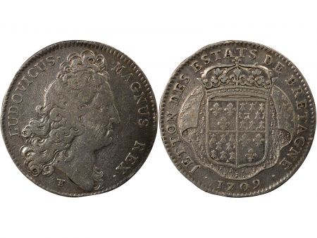 France Louis XIV - Jeton Argent, Etats de Bretagne - 1709 Saint Brieuc