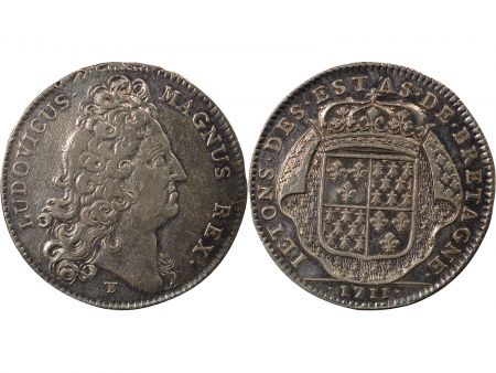 France Louis XIV - Jeton Argent, Etats de Bretagne - 1711 Dinan