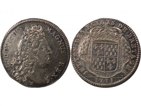 France Louis XIV - Jeton Argent, Etats de Bretagne - 1713 Dinan