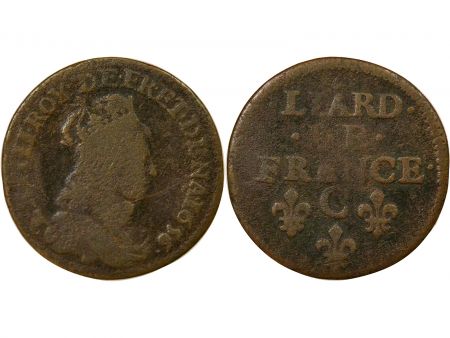 France Louis XIV - Liard, 2e Type - 1656 C Caen