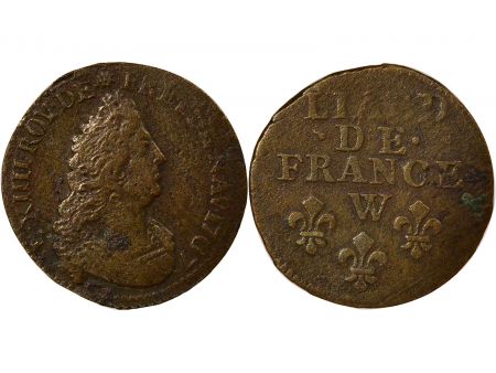 France Louis XIV - Liard, au Buste âgé - 1707 W Lille