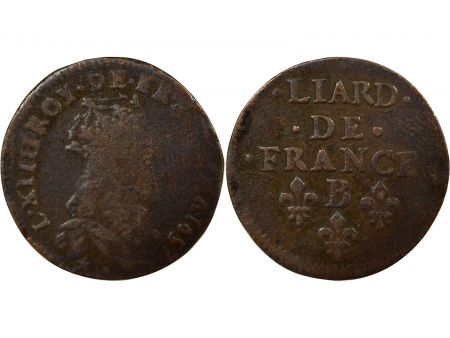 France Louis XIV - Liard, au Buste Juvénile - 1657 B Acquigny