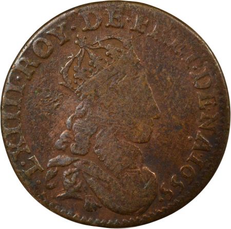 France Louis XIV - Liard au Buste Juvénile - 1655 C Caen