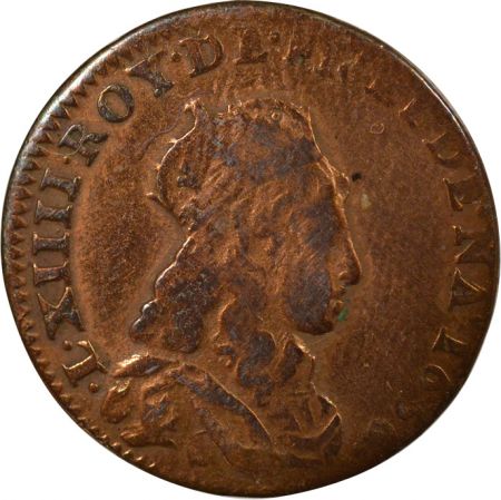 France Louis XIV - Liard au Buste Juvénile - 1656 R Nîmes