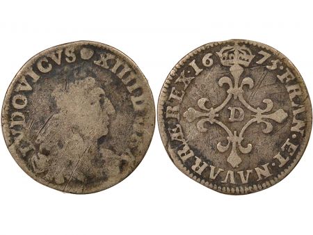 France Louis XIV - Quadruple Sol Argent des Traitants - 1675 D Lyon / Vimy