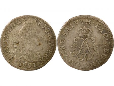 France Louis XIV - Quadruple Sol aux deux L - 1691 A Paris