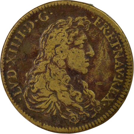 France Louis XIV- Jeton Laiton, Conquête de la Franche-Comté - Après 1668